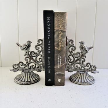 Bird Bookends Set Antique White