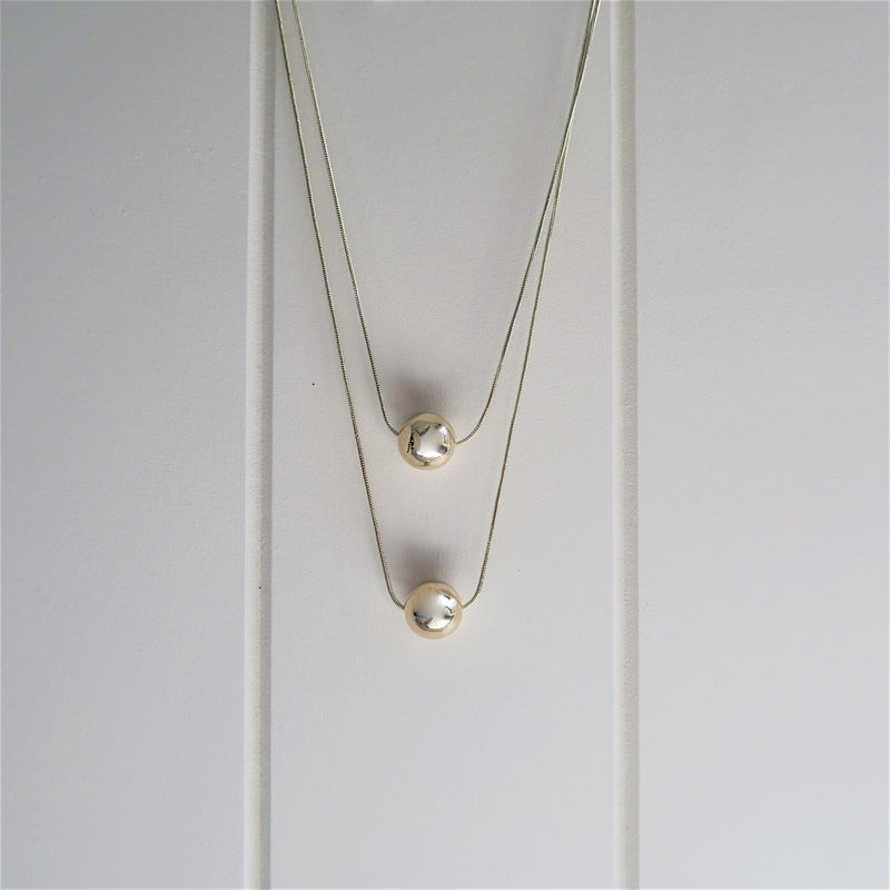 2 Layer Gold Ball Short Necklace