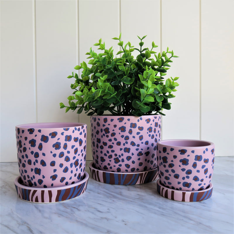 Pink Safari Pot Set of 3
