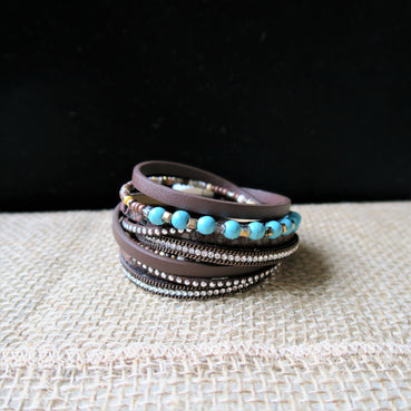 Gypsy Boho Wrap Bracelet Mocha by DIBORA