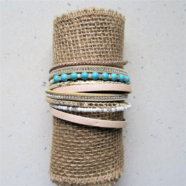 Gypsy Boho Wrap Bracelet IVORY by DIBORA