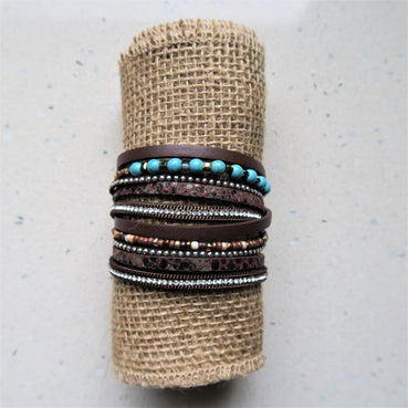 Gypsy Boho Wrap Bracelet Mocha by DIBORA