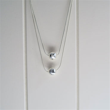 2 Layer Silver Ball Necklace