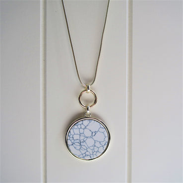 Gold and White Pendant Necklace