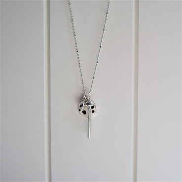 Silver Animal Disc and Tassel Necklace