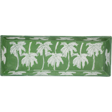 Long Plate Green Palm